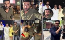 Bahot Bol Raha Hai Tu': Angry Ranbir Kapoor Tells Paps as He Shields Alia Bhatt, Kisses Vicky Kaushal; Fans Say He Has More Chemistry With Vicky Than Alia