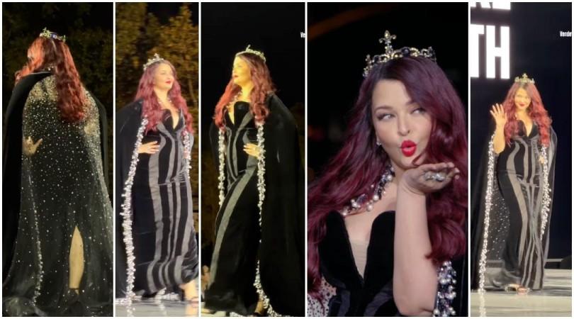 Aishwarya Rai Bachchan fat- and age-shamed for body-hugging black velvet dress, flaunts red hair, wears tiara at PFW runway; fans say 'she looks huge' Aishwarya Rai Bachchan fat- and age-shamed for body-hugging black velvet dress, flaunts red hair, wears tiara at PFW runway; fans say 'she looks huge'
