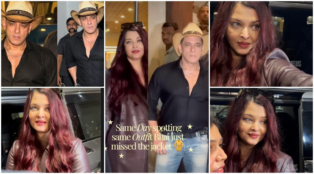 Aishwarya Rai, Salman Khan twin in black as they get spotted in Mumbai; actress returns from PFW, Bhaijaan poses for paps