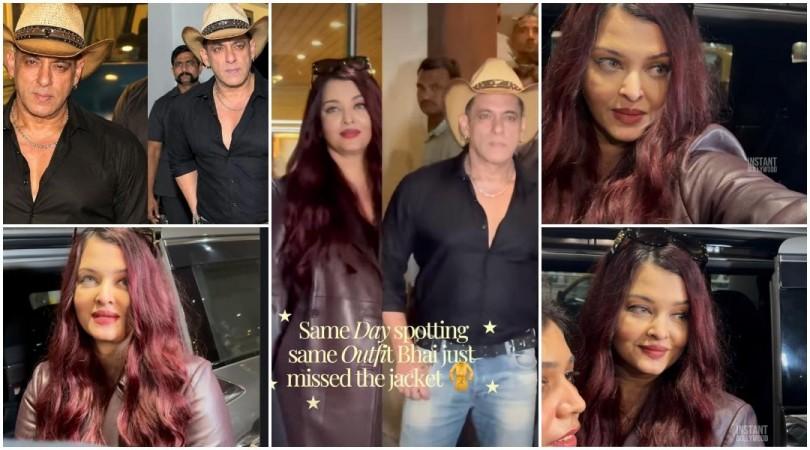 Aishwarya Rai, Salman Khan twin in black as they get spotted in Mumbai; actress returns from PFW, Bhaijaan poses for paps Aishwarya Rai, Salman Khan twin in black as they get spotted in Mumbai; actress returns from PFW, Bhaijaan poses for paps