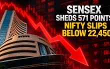 Sensex sheds 571 points, Nifty slips below 22,450