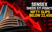 Sensex sheds 571 points, Nifty slips below 22,450