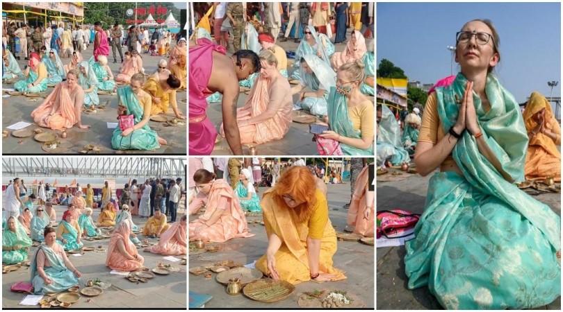 Germany, Ghana & Russia Devotees Perform Pind Daan for Ancestors in Bihar's Gaya Ji Germany, Ghana & Russia Devotees Perform Pind Daan for Ancestors in Bihar's Gaya Ji
