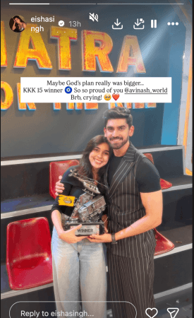 Khatron Ke Khiladi 15: Avinash Mishra rushes to hug GF Eisha Singh after win; takes home ₹20 lakh, Europe trip, car