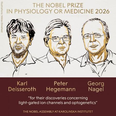 Nobel Prize in Physiology or Medicine 2026: Karl Deisseroth, Peter Hegemann and Georg Nagel win for optogenetics Nobel Prize in Physiology or Medicine 2026: Karl Deisseroth, Peter Hegemann and Georg Nagel win for optogenetics