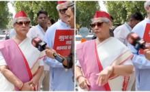 Angry Jaya Bachchan pushes journalist's mic away during INDIA bloc protest [watch]