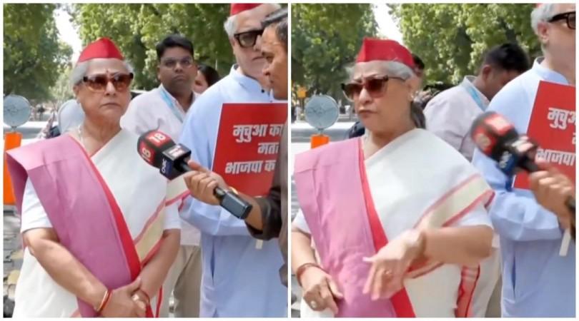 Angry Jaya Bachchan pushes journalist's mic away during INDIA bloc protest [watch]