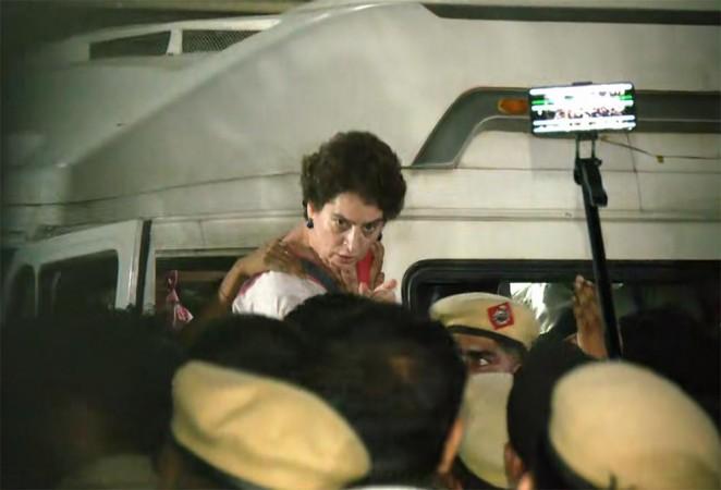 INDIA bloc stir: Rahul, Priyanka Gandhi detained from Akashwani Bhavan after over 9 hours of sit-in