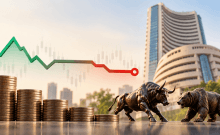 Indian equity markets open flat; financial shares drag