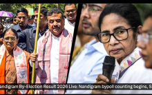 Bypoll results 2026: BJP leads in Nandigram, Rejinagar and Assam's Nagaon; TVK ahead in Tamil Nadu