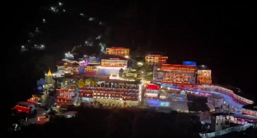 A view of Mata Vaishno Devi Shrine on the auspicious occasion of first Navratra Mata Vaishno Devi