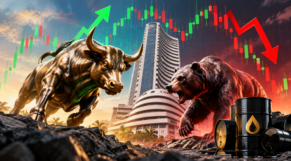 Sensex today: Sensex gains 299 points at open, then falls 400 points; Nifty tops 22,590 as oil prices ease