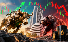 Sensex today: Sensex gains 299 points at open, then falls 400 points; Nifty tops 22,590 as oil prices ease