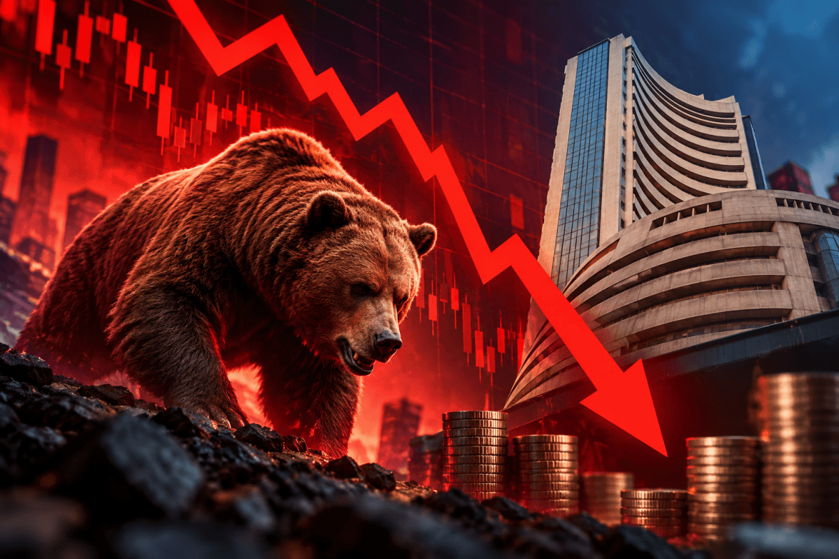 Sensex drops 548 points, Nifty slips below 22,400 as FMCG, PSU Bank stocks drag