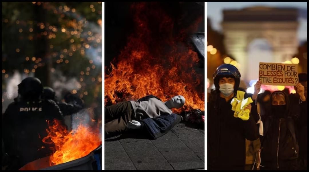 France protests turn violent: Luxury stores looted, over 1,200 arrested; historic town hall set ablaze
