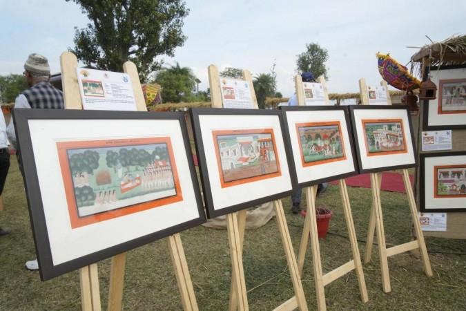 A view of world renowned Basholi painting Basholi painting