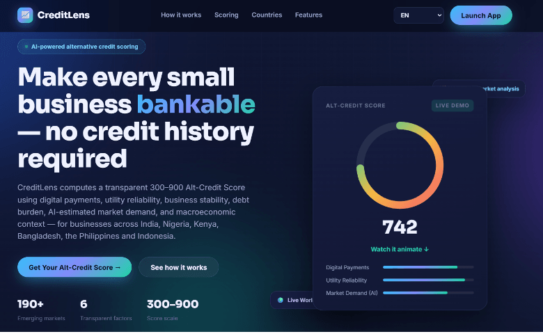 1.3 billion people, no credit file: Can a six-factor score built in VS Code actually help?
