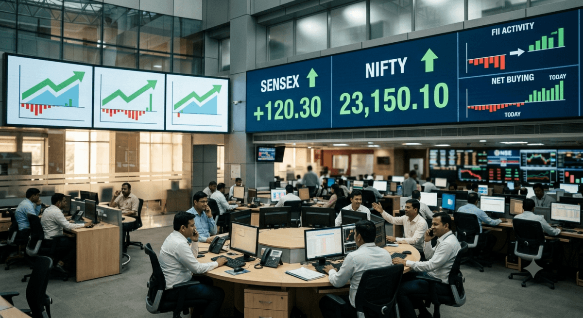 Sensex Gains 120 Points, Nifty Opens At 23,150 As FIIs Turn Buyers After 15 Sessions Of Selling