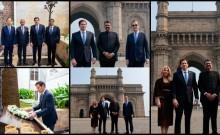 US Secretary of State Marco Rubio poses with Maharashtra CM Devendra Fadnavis at Mumbai's Gateway of India