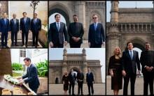 US Secretary of State Marco Rubio poses with Maharashtra CM Devendra Fadnavis at Mumbai's Gateway of India