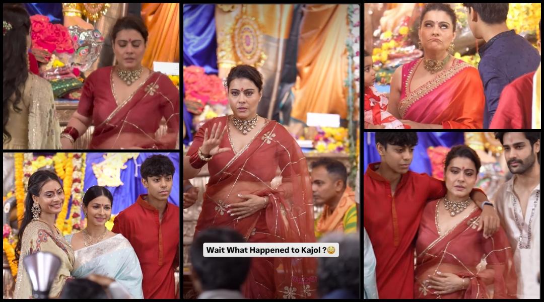 Kajol feels uneasy, gasps for breath; poses with kids Nysa, Yug despite exhaustion at Durga Puja pandal