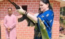 IPS officer Ankita Sharma fires multiple rounds from AK-47 during Dussehra celebrations; viral video