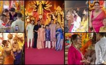 Soha Ali Khan performs Dhunuchi Naach, Karan Johar's son touches Manish Malhotra's feet; Alvira Khan, Seema and Neelam seek Maa Durga's blessings