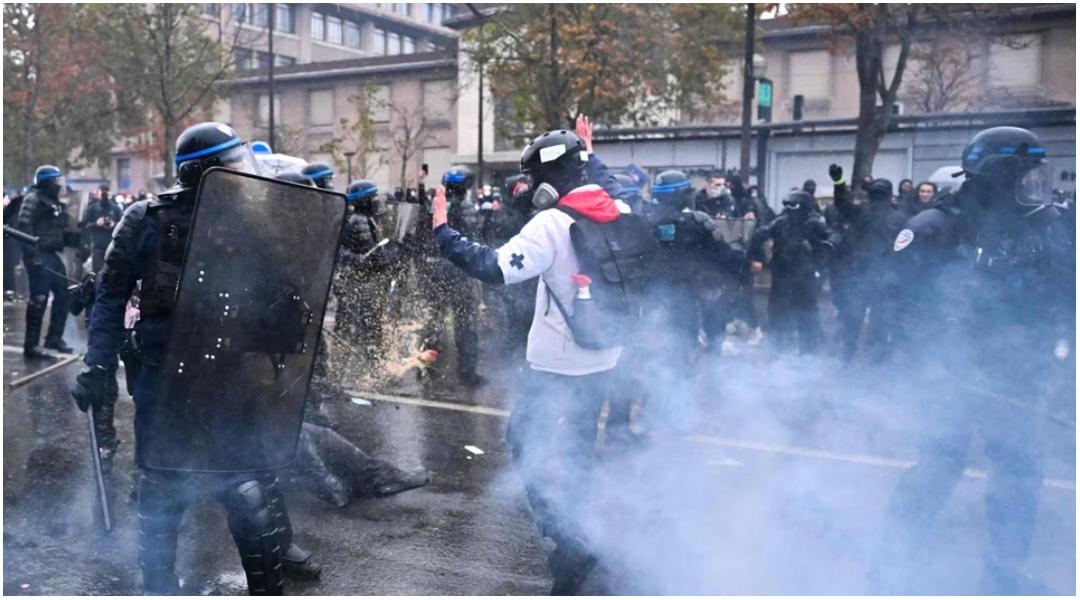 Over 1 lakh hit Paris streets as France protests intensify; police use tear gas, water cannon