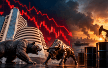 Sensex falls 134 points, Nifty slips below 22,600 amid crude oil prices and West Asia tensions