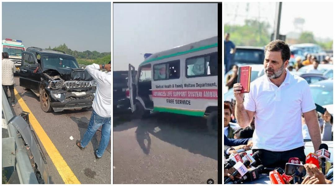 Rahul Gandhi's convoy vehicles collide on Purvanchal Expressway; Congress leader safe, several injured