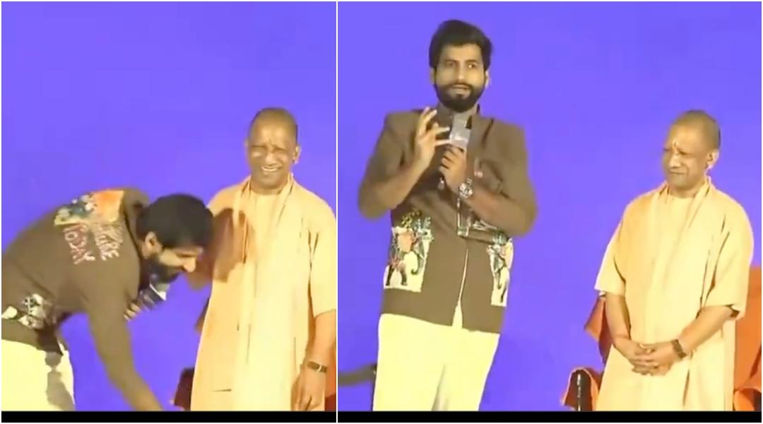 Comedian Harsh Gujral touches Yogi Adityanath's feet, cracks crime joke at UP event [watch]