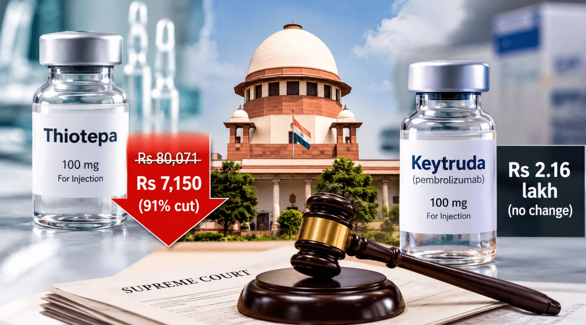 Cancer drug price cap: Thiotepa gets 91% cut, Keytruda remains at Rs 2.16 lakh; what Supreme Court said
