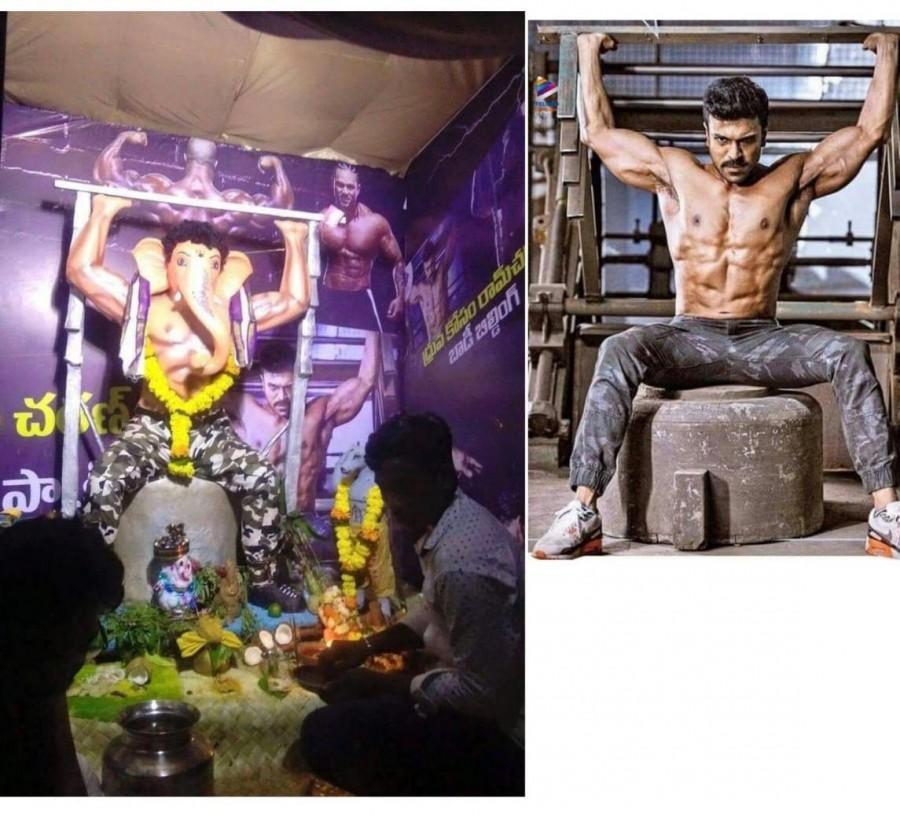 Rangasthalam: Lord Ganesha idols inspired for looks of Ram Charan and Samantha. Ram Charan and Samantha,Ram Charan,Samantha,Rangasthalam,Rangasthalam Ganesha idols,Ganesha idols,Ram Charan Ganesha idols,Samantha Ganesha idols