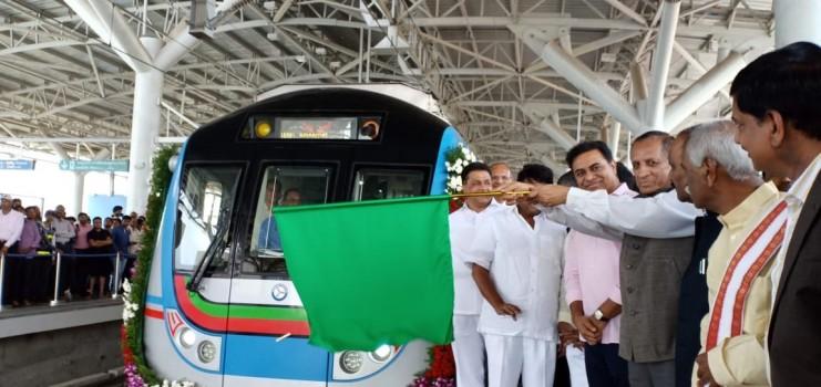 LB Nagar-Ameerpet Metro Rail inaugurated by Governor Narasimhan