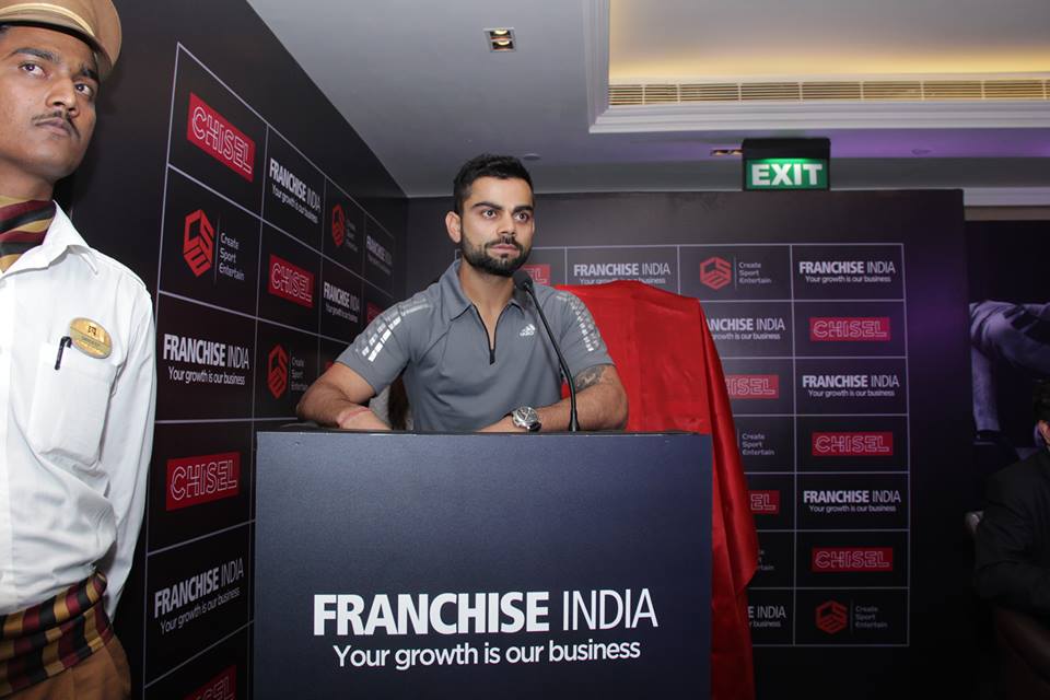 Virat Kohli at the press conference of CHISEL Virat kohli,cricketer,fitness centre,gym,Chisel,photos