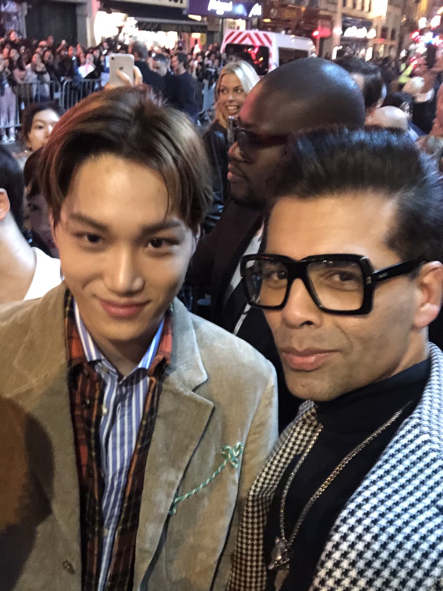 Karan Johar with K-pop artiste Kim Jong-in Filmmaker Karan Johar,Karan Johar,Karan Johar at Paris Fashion Week,Paris Fashion Week,celebs at at Paris Fashion Week,Karan Johar wears Gucci,Paris Fashion Week pics,Paris Fashion Week images,Paris Fashion Week stills,Paris Fashion Week pictures,Paris Fa