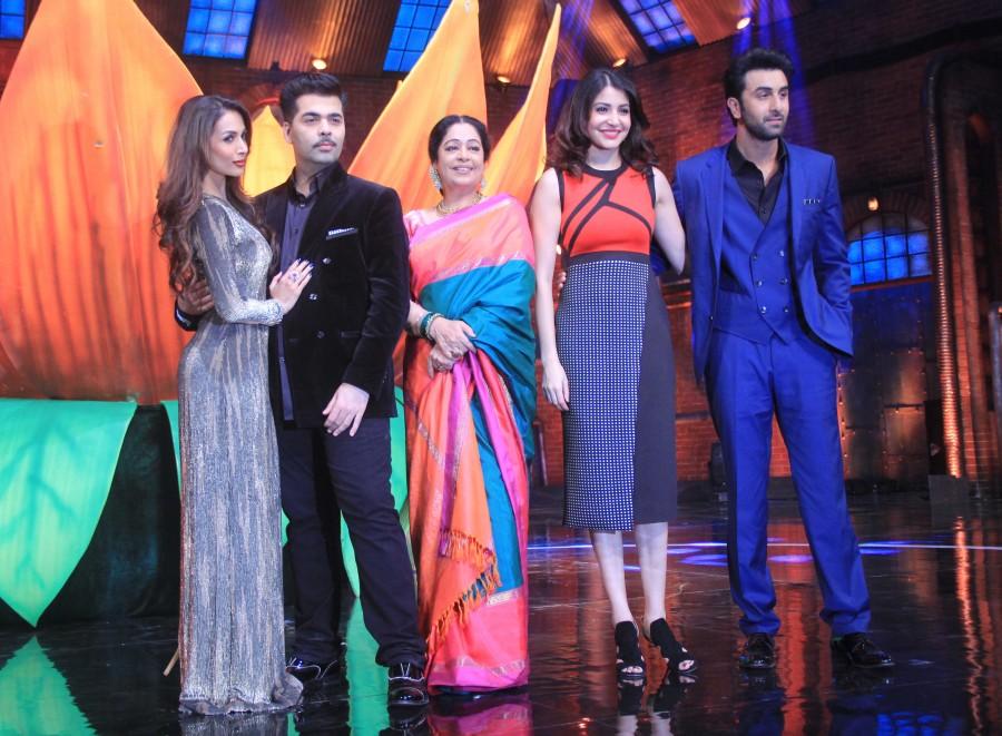 Bombay Velvet's Promotiom on the Sets of India's Got Talent Bombay Velvet,Bombay Velvet promotions,India's Got Talent,Ranbir Kapoor,anushka sharma,Karan Johar,Malaika Arora Khan,photos