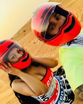 Nicki Minaj & Lewis Hamilton Ride Together on an ATV in Dubai