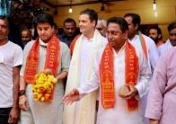 Rahul Gandhi offers prayers at Kamtanath Temple