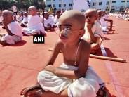 Take a look at students dressed as Mahatma Gandhi