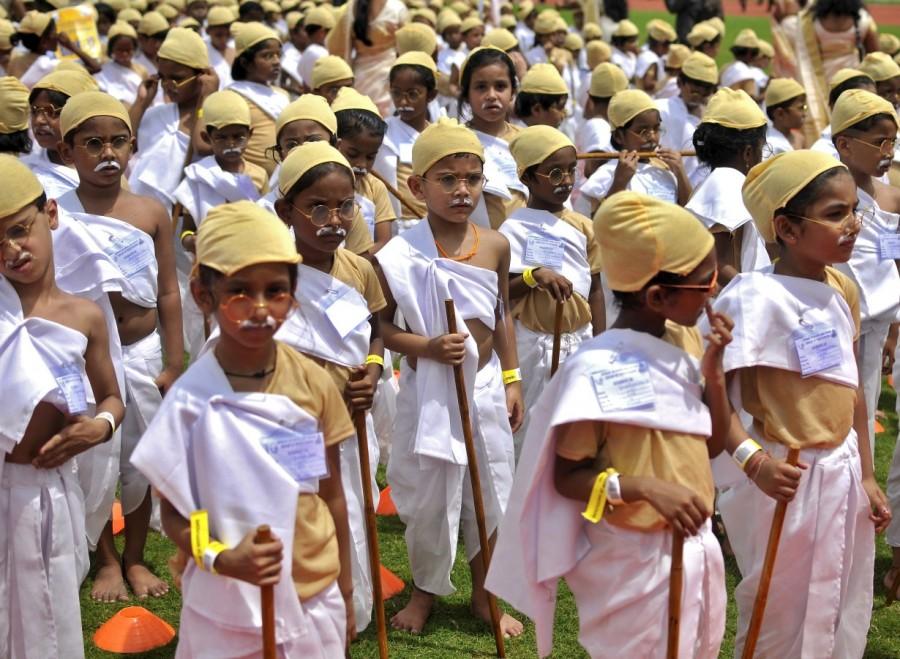 Mahatma Gandhi,Mahatma Gandhi birthday,Gandhi Jayanti,Gandhi Jayanti 2018,Gandhi Jayanti celebration,Gandhi Jayanti celebration pics,Gandhi Jayanti celebration images,Kids as Mahatma Gandhi