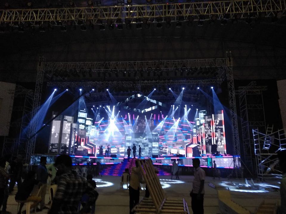 A glimpse at the arrangement of Thalapathy Vijay's mega event Thalapathy Vijay,AR Murugadoss,AR Rahman,Vijay,Keerthy Suresh,Varalaxmi Sarathkumar,Radha Ravi,Sarkar audio launch,Sarkar audio,Sarkar audio launch pics,Sarkar audio launch images,Sarkar audio launch stills,Sarkar audio launch pictures,Sarkar audio launch