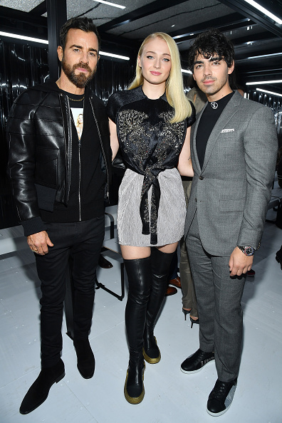 Justin Theroux, Sophie Turner and Joe Jonas Joe Jonas and Sophie Turner,Joe Jonas,Sophie Turner,Singer Joe Jonas,actress Sophie Turner,Louis Vuitton show,Paris Fashion Week,Paris Fashion Week 2018