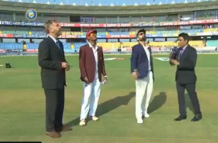 India win toss, opt to bat first against West Indies Lokesh Rahul,Prithvi Shaw,Cheteshwar Pujara,Virat Kohli(c),Ajinkya Rahane,Rishabh Pant(w),Ravichandran Ashwin,Ravindra Jadeja,Kuldeep Yadav,Mohammed Shami,Umesh Yadav,India vs West Indies