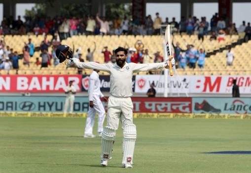 Ravindra Jadeja scores maiden Test hundred in Rajkot