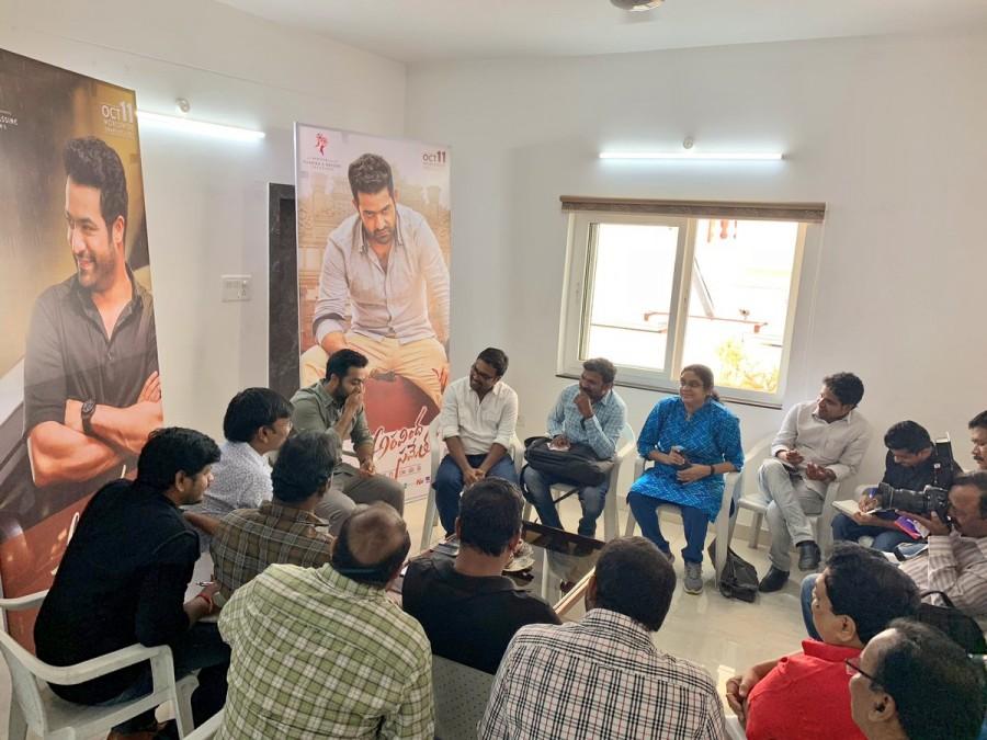 Aravindha Sametha promotion: Jr NTR interacts with media Jr NTR,actor Jr NTR,Aravinda Sametha Veera Raghava,Aravinda Sametha,Jr NTR interacts with media,Jr NTR promotes Aravinda Sametha,Aravinda Sametha promotion,Aravinda Sametha promotion pics,Aravinda Sametha promotion images,Aravinda Sametha promotion stills