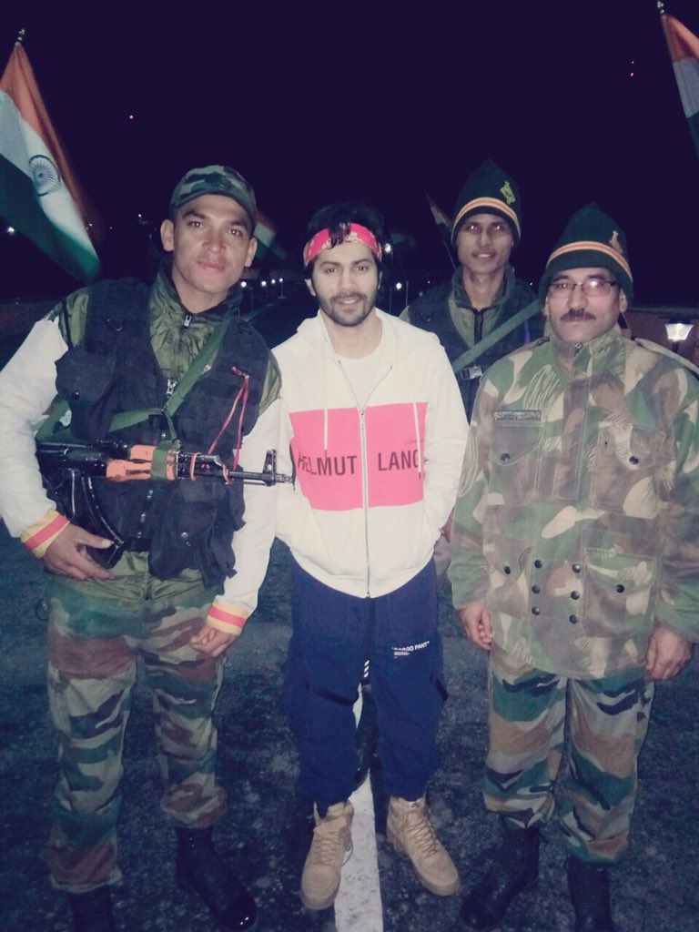 Varun Dhawan meets army men at Kargil War Memorial Varun Dhawan and Kunal Khemmu,Varun Dhawan,Kunal Khemmu,Varun Dhawan meets army men,Kargil War Memorial,Kalank shooting,Kalank on the sets