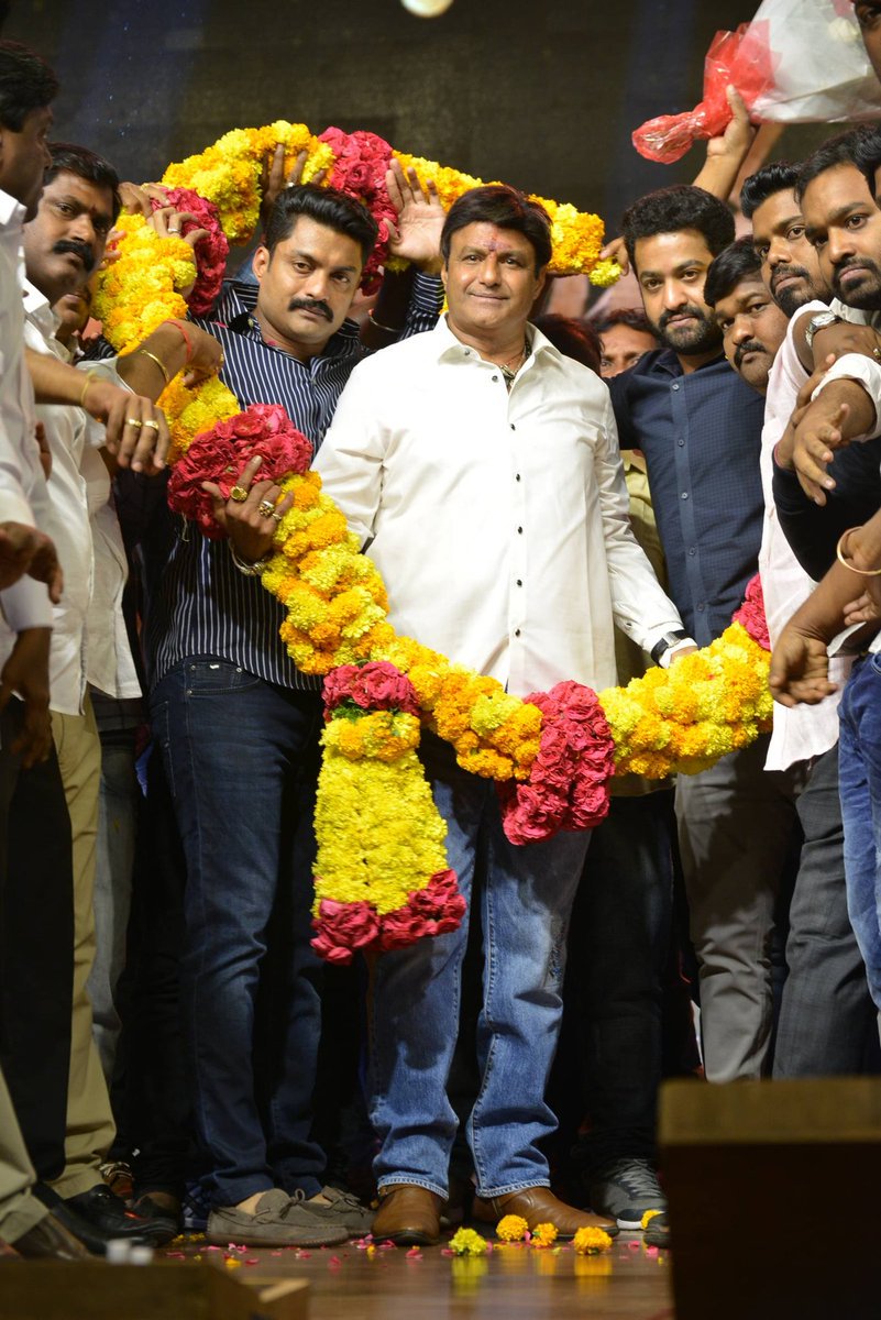 Nandamuri Balakrishna with Jr NTR and Kalyan Ram Nandamuri Balakrishna,Jr NTR,Kalyan Ram,Pooja Hegde,Jagapathi Babu,Eshwari Rao,Naveen Chandra,Aravindha Sametha,Aravindha Sametha success meet,Aravindha Sametha success meet pics,Aravindha Sametha success meet images,Aravindha Sametha success meet stills