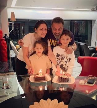 Sanjay Dutt and Maanyata's twins Sharaan and Iqra's birthday party in Dubai