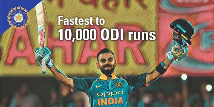 King Virat Kohli pips Sachin Tendulkar to become fastest to 10,000 ODI runs